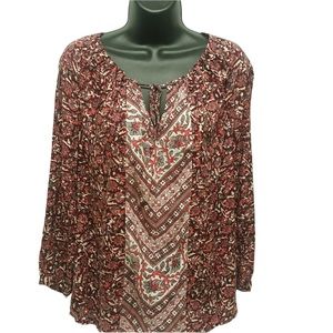 Lucky Brand Women 3/4 Sleeve Multicolor Top Size S